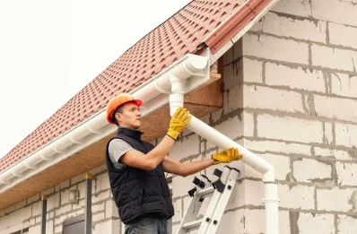 Pose et remplacement de gouttières à Marchemaisons